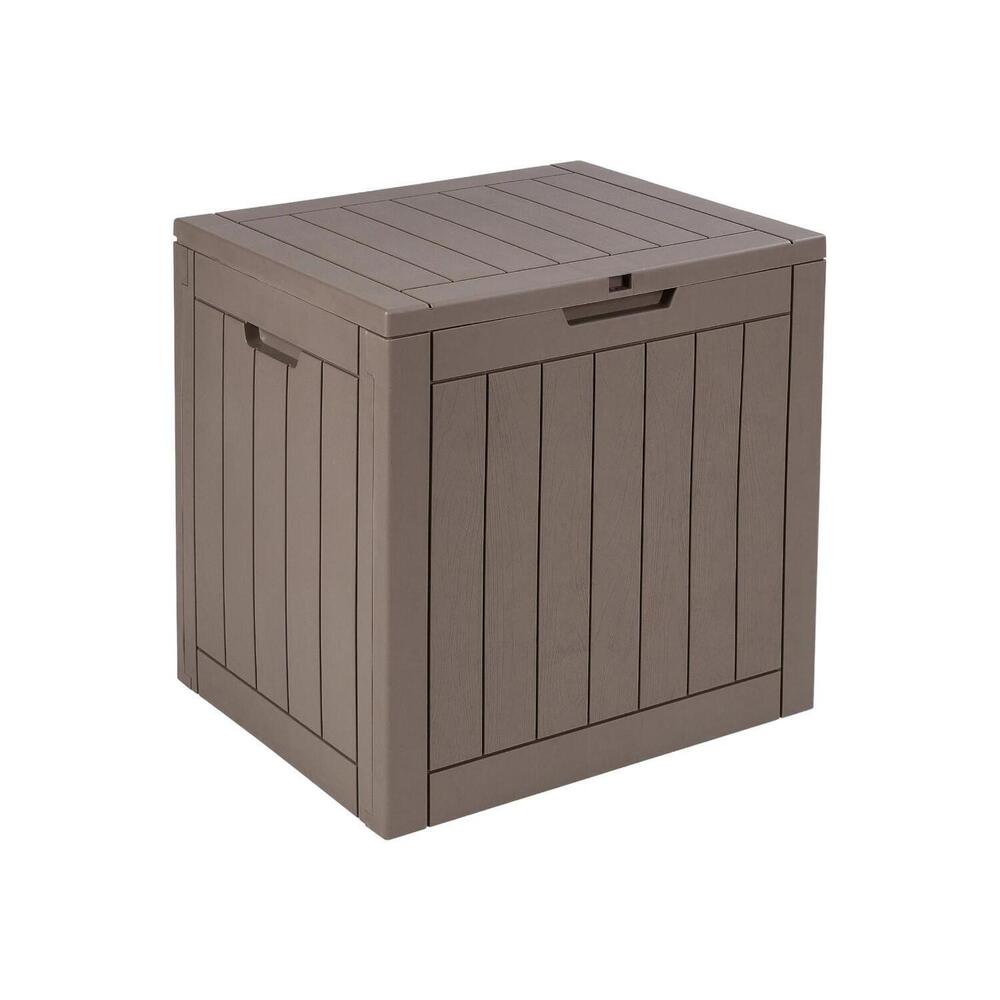 Honey-Can-Do Outdoor Storage Deck Box 30-Gallon Light Coffee